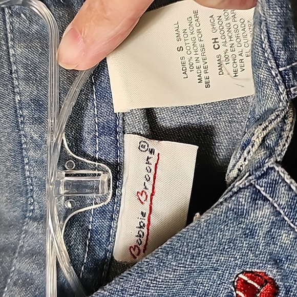 Bobbie Brooks Christmas Long Sleeve Denim Top Sz S Bears Holidays Estate Sale - Picture 6 of 6